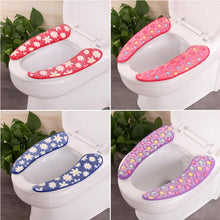 Load image into Gallery viewer, Washable Velvet Thick Toilet Seat Cover Paste Bathroom Closestool Warm Mat