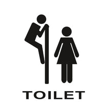 Load image into Gallery viewer, 1PC Waterproof Toilet Stickers Bathroom Door Stickers DIY Removable Restroom Indicator Sticker For Hotel Home Decor