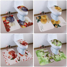 Load image into Gallery viewer, 3pcs Christmas Pattern Anti-Slip Bath Mat Toilet Seat Cover Bathroom Rug