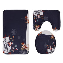 Load image into Gallery viewer, 3pcs Christmas Pattern Anti-Slip Bath Mat Toilet Seat Cover Bathroom Rug