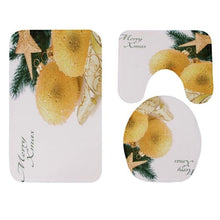 Load image into Gallery viewer, 3pcs Christmas Pattern Anti-Slip Bath Mat Toilet Seat Cover Bathroom Rug