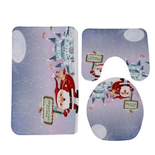 Load image into Gallery viewer, 3Pcs/set Anti-Slip Bathroom Mat Set Toilet Seat Cover Washable Rug Bathroom Products Christmas decorations for home