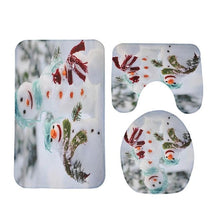 Load image into Gallery viewer, 3Pcs/set Anti-Slip Bathroom Mat Set Toilet Seat Cover Washable Rug Bathroom Products Christmas decorations for home
