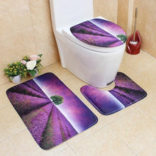 Load image into Gallery viewer, 3 Pcs Toilet Cover Nature View Printed Bathroom Mat Anti Slip Washable Toilet Cover U Shaped Floor Bath Mats Home Washroom Rugs