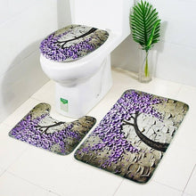 Load image into Gallery viewer, 3 Pcs Toilet Cover Nature View Printed Bathroom Mat Anti Slip Washable Toilet Cover U Shaped Floor Bath Mats Home Washroom Rugs