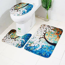Load image into Gallery viewer, 3 Pcs Toilet Cover Nature View Printed Bathroom Mat Anti Slip Washable Toilet Cover U Shaped Floor Bath Mats Home Washroom Rugs
