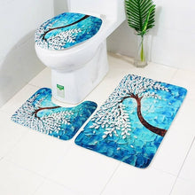 Load image into Gallery viewer, 3 Pcs Toilet Cover Nature View Printed Bathroom Mat Anti Slip Washable Toilet Cover U Shaped Floor Bath Mats Home Washroom Rugs